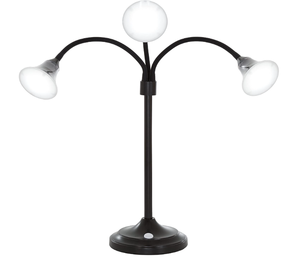 lot 521 image: Lavish Home 3 Head Desk Lamp, LED Light with Adjustable Arms, Touch Switch and Dimmer (Black) (OPEN BOX)