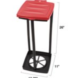 lot 533 image: Portable Trash Bag Holder- Collapsible Trashcan for Garbage and Indoor  Outdoor Use By Wakeman Outdoors -Ideal for Camping Recycling and more (Red) (OPEN BOX)