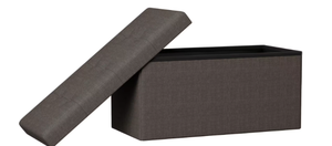 lot 565 image: Lavish Home Dark Gray Large Folding Storage Bench Ottoman with Removable Bin (OPEN BOX)