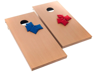 lot 589 image: Trademark Games Official Size Wood Cornhole Toss Game Set (OPEN BOX)
