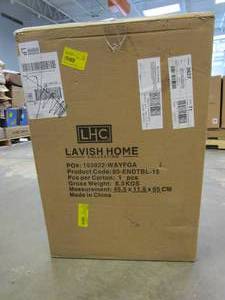 lot 545 image: Lavish Home 15.5 in. Slate Gray Rectangle MDF Wood End Table With Drawers (OPEN BOX)