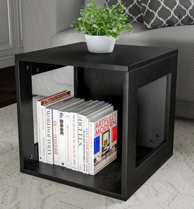 lot 560 image: Lavish Home Stackable Minimalist Modular Open-Sided Cube Table Black (OPEN BOX)