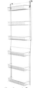 lot 592 image: Trademark Home  6-Shelf Overdoor Storage Rack (OPEN BOX)