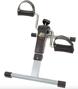 lot 599 image: Wakeman 80-5113 Portable Folding Fitness Pedal Stationary Under Desk Indoor Exercise Bike for Arms Legs & Physical Therapy with Calorie Counter (OPEN BOX)