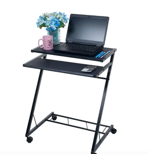 lot 617 image: Lavish Home 17.6 in. Rectangular Black Laptop Desks with Wheels (OPEN BOX)