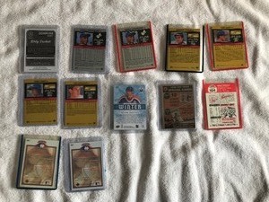 lot 10 image: 11 baseball cards and 1 hockey card