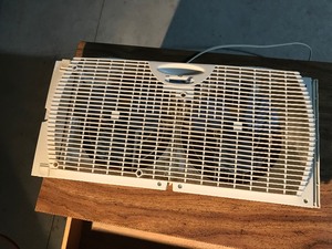 lot 2 image: Night stand with window fan