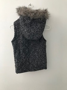lot 198 image: Mossimo Supply Co. Womens Tweed Winter Hooded Vest Pockets Size M