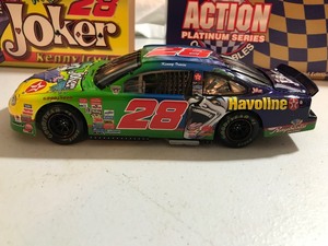 lot 409 image: 1998 NASCAR 50th Anniversary Racing Action Platinum Series Kenny Irwin #28 The Joker 124 scale die cast stock car