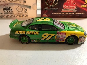 lot 421 image: 1998 NASCAR MAC Tools Chad Little #97 John Deere 124 scale die cast stock car