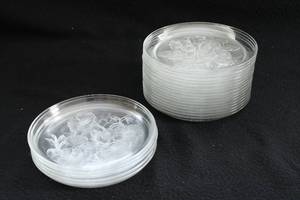 lot 95 image: Vintage Embossed Glass Floral and Strawberry Dishes