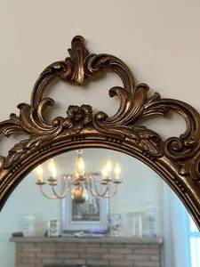 lot 27 image: Intricate Syroco Wood Mirror