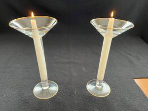 lot 34 image: Crate and Barrel Floating Candlesticks