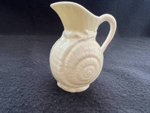 lot 37 image: Belleek Ireland Porcelain Swan Gravy Boat, Creamer, Vase, Decor Egg