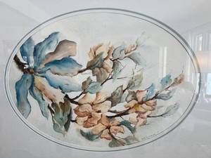 lot 53 image: Floral Watercolor Framed Painting by McKisson
