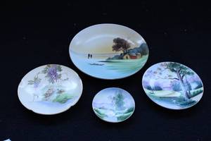 lot 98 image: Hand-Painted Japanese Scenery Plates