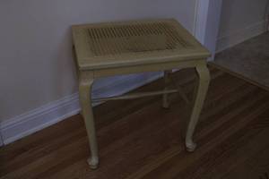 lot 166 image: Vintage Sewing Bench with Woven Seat