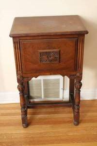 lot 80 image: Vintage Side Table with Flower Carving