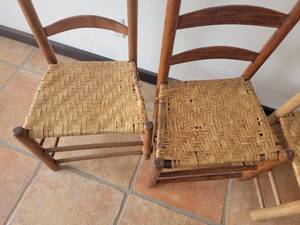 lot 154 image: Antique Western Ladderback Chairs With Low Seats