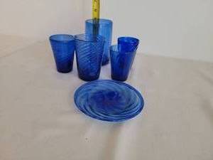 lot 131 image: Vintage Cobalt Glass Handblown