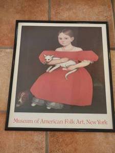 lot 167 image: Girl with Her Cat and Dog poster by Ammi Phillips