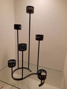 lot 8 image: Wrought Iron Modern Gothic Candle Holder