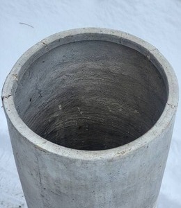 lot 27B image: Modern Brutalist Faux Concrete Cylinder Planter B