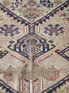 lot 33 image: Remarkable Antique  Hand-Knotted Oriental Afshar Rug  Runner - Brown  Red  Black - 11 x 39