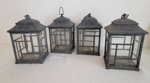 lot 117 image: Moody Outdoor Hanging Candle Lantern Set - 4