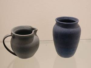 lot 3E image: Modern Neolithic Fine Art Earthenware Vessel Pairing - MARTY FROLICK - SIGNED
