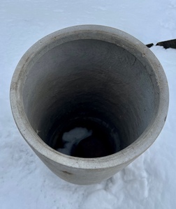 lot 27D image: Modern Brutalist Faux Concrete Cylinder Planter D