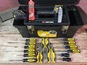 lot 33 image: Stanley Toolbox - Screwdrivers - Pliers - Tools