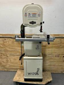 lot 13 image: SHOP FOX W1706- 14 Bandsaw w Cabinet Stand (MSRP $1750)