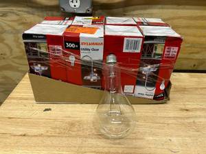 lot 96 image: SYLVANIA Lot of 8- 300-Watt PS30 Incandescent Light Bulbs