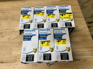 lot 98 image: PHILIPS Lot of 7- 100-200-300-Watt PS25 Incandescent Soft White 3-Way Light Bulbs