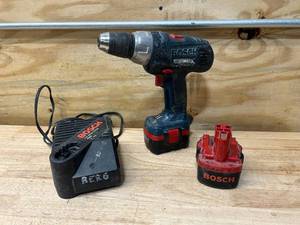 lot 26 image: BOSCH 14.4 Volt Cordless Drill with 2 Batteries (2Ah) and a Charger