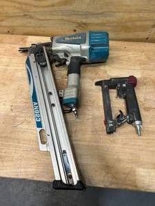 lot 77 image: MAKITA AN923 Nail Gun with Unknown Brand Finish Gun