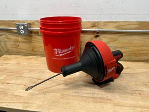 lot 88 image: MILWAUKEE M12 12-Volt Lithium-Ion Cordless Drain Snake Auger With 516 in. x 25 ft. Cable, & 5 Gal. Storage Bucket (Tool Only)