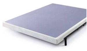 lot 54 image: ZINUS Metal Box Spring with Wood Slats 4 Inch Mattress Foundation  Sturdy Steel Structure  Easy Assembly, King
