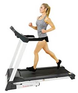 lot 116 image: Sunny Health & Fitness SF-T7515 Smart Treadmill with Auto Incline, Speakers, Bluetooth, LCD and Pulse Monitor, Phone Function, 240 LB Max Weight , grey