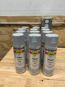 lot 105 image: RUST-OLEUM Lot of 12 Cans of- Gray Primer (15 oz cans)