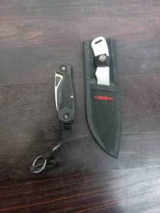lot 172 image: Schrade Folding Knife And Hibben Fixed Blade Knife