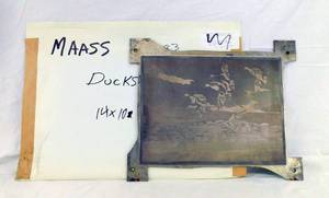 lot 19 image: Vintage David Maass Look Out to See Magnesium Embossing Plate