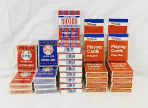lot 37 image: Lot of 26 Vintage Hoyle Playing Cards including Eckerd Drug, Ruxton, and PathMark