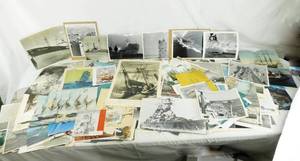 lot 50 image: Large Lot of Vintage 1930s - 1960s Warships, Battleships, Submarines Photos and Images including USS Missouri, The Star of Alaska, USS George George Clymer, German Pocket Battleship Admiral Graf Spee and MANY more.