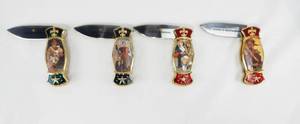 lot 56 image: Lot of 4 Vintage Franklin Mint Boy Scout Knives Sealed Boxes