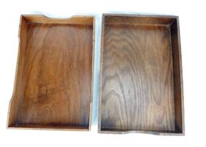 lot 59 image: Set of 2 Vintage Mid Century Legal Size Wood Letter Trays