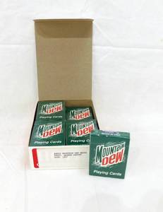 lot 64 image: Box of 12 Vintage 1997 Hoyle Mountain Dew Playing Cards