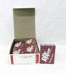 lot 66 image: Box of 11 Vintage 1996 Hoyle Dr. Pepper Playing Cards