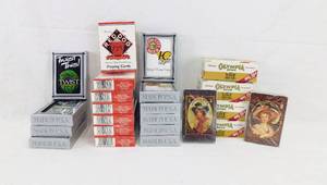 lot 67 image: Lot of 25 Various Vintage Beer Playing Cards Including FC Light Twist, Red Dog, Iron City Beer IC Light, Olympia Boxed Sets